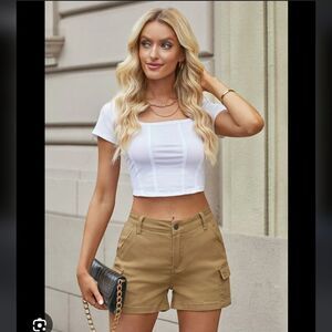 Hollister Khaki Beige Shorts Sz 1